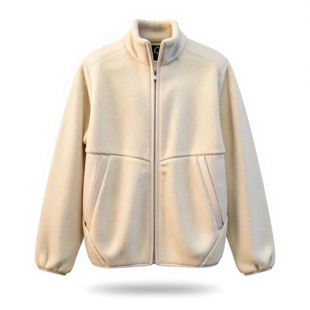 Cuts Cream Sherpa Full zip polar jacket NWT
